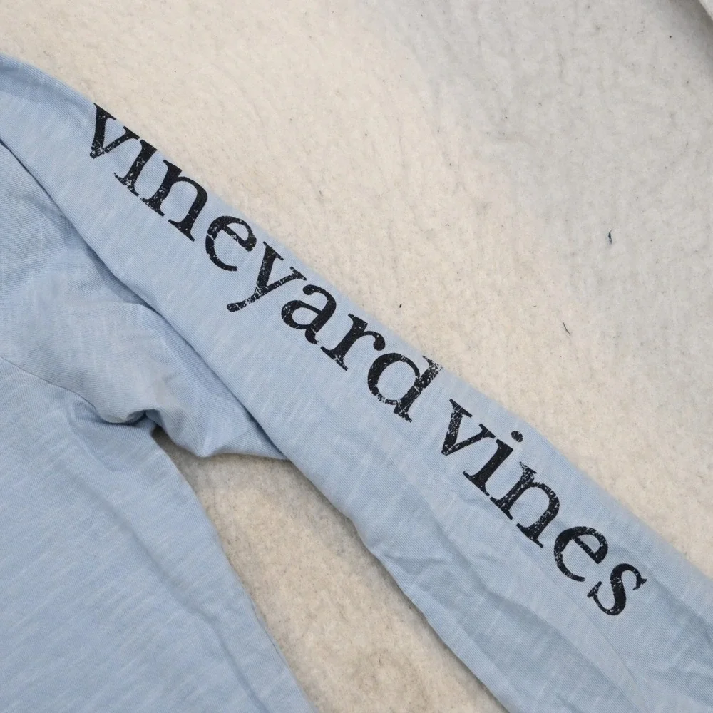 Vineyard Vines Pocket T-Shirt‎ Mens L Blue Graphic Long Sleeve Slub Cotton